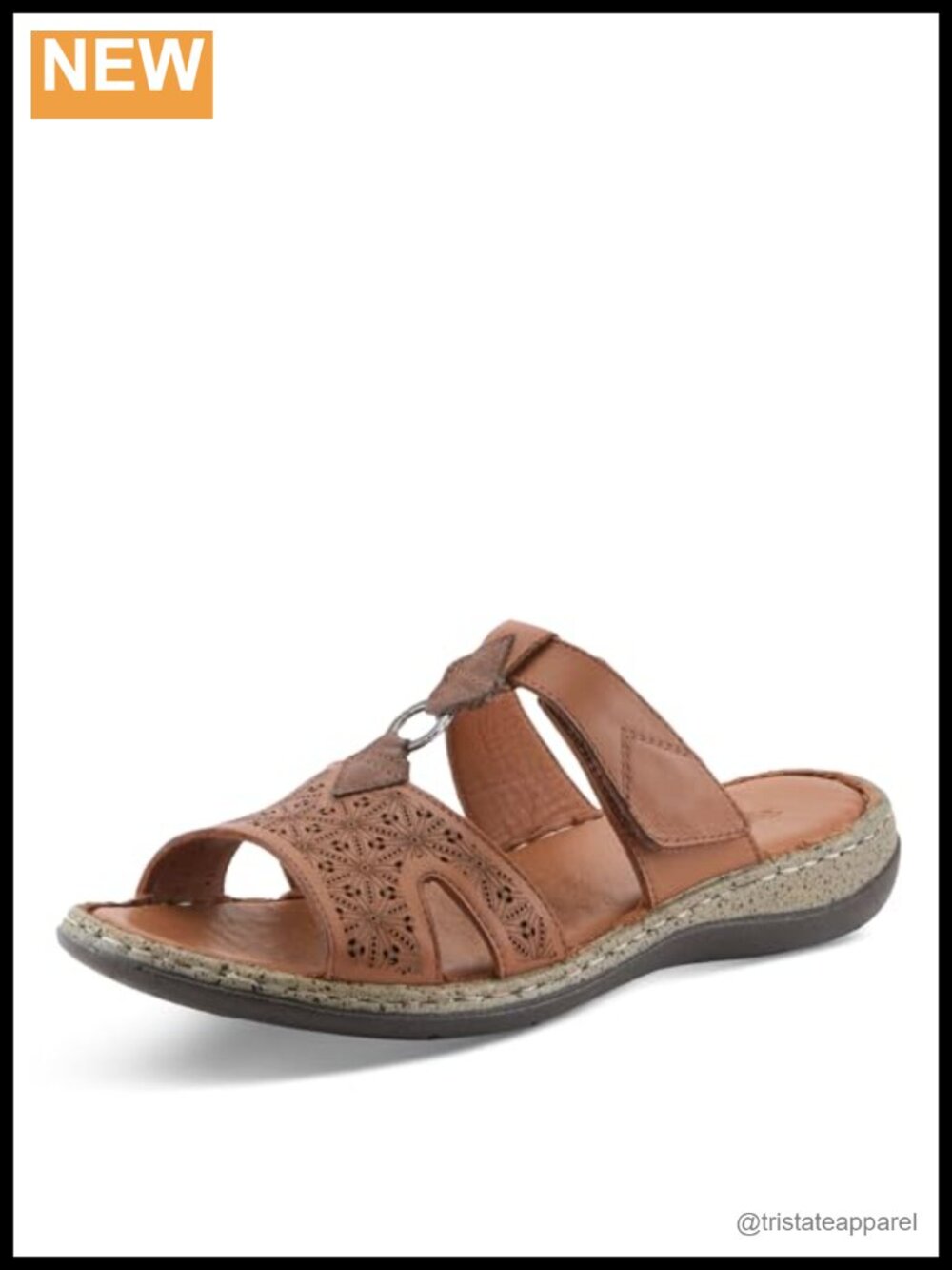 Spring Step Virelle Leather Slide Sandals Cushioned Adjustable Comfort